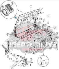 GRAND CHEROKEE BONNET WICK 1993/1998 MOPAR 55035971 (BONNET FRONT)